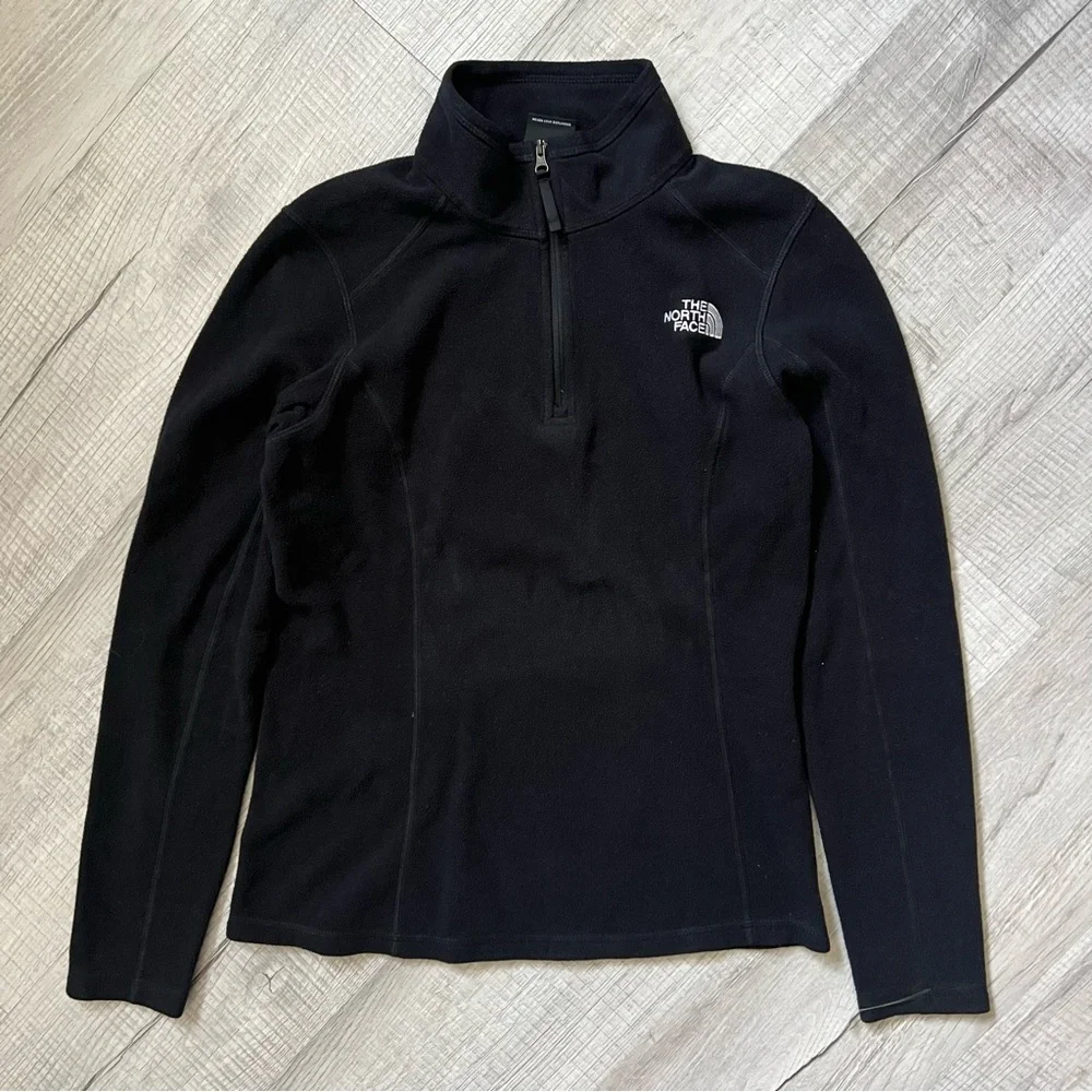 THE NORTH FACE Fleece Quarter Zip Jacket Sweater Size XS Black